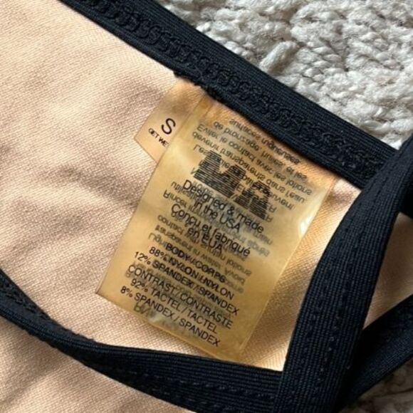 MINIMALE ANIMALE Women's Mesh Triangle Bikini Top in Black Size SMALL - Picture 4 of 4